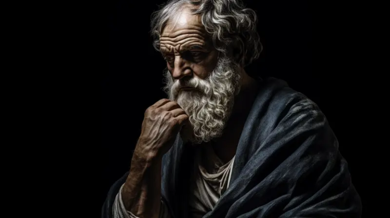 Reimagined painting of Aristotle.