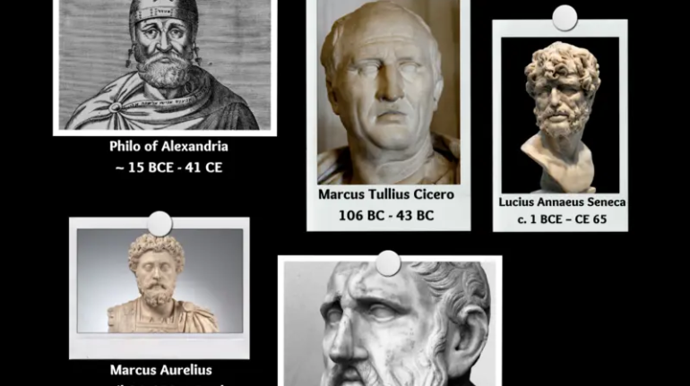 Collage of major figures in Stoic Philosophy