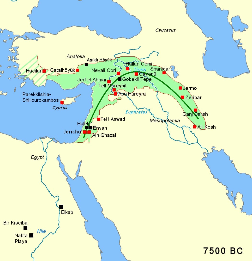 Image of the Fertile crescent Neolithic B circa 7500 BC